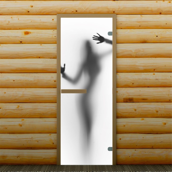 Дверь для бани и сауны "Девушка", 190 х 70 см, с фотопечатью 6 мм Добропаровъ