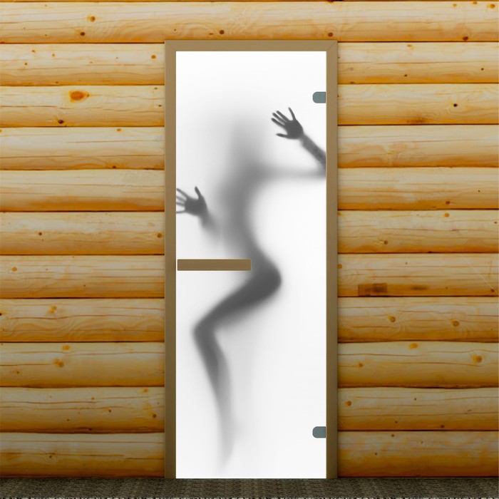 Дверь для бани и сауны "Силуэт", 190 х 70 см, с фотопечатью 6 мм Добропаровъ