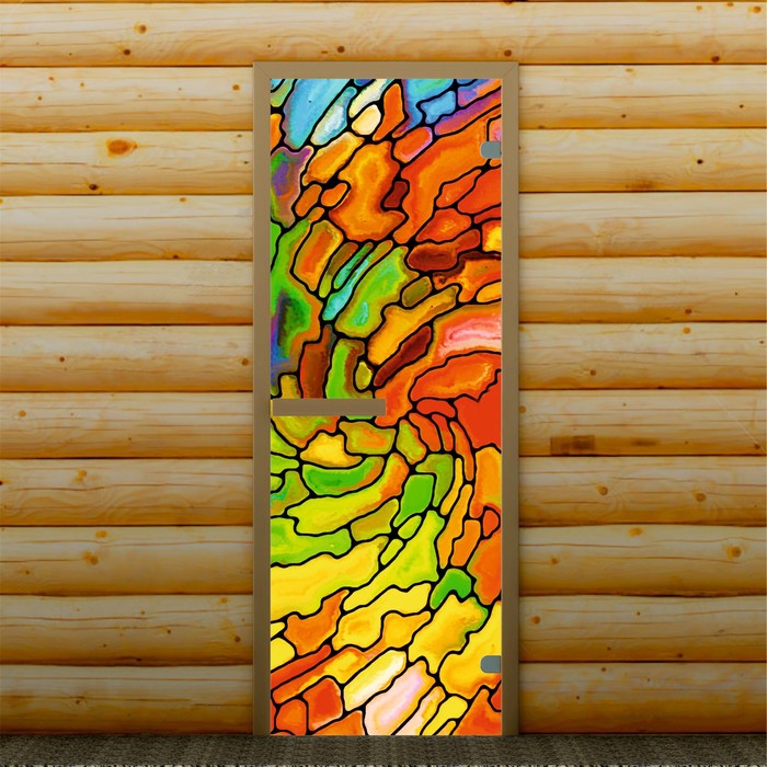 Дверь левое открывание "Мозаика", 190 х 70 см, с фотопечатью 6 мм Добропаровъ