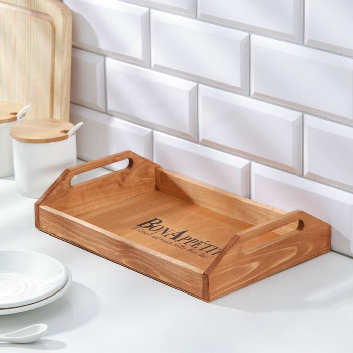 Поднос маленький с декором 20х30х6 см с покрытием