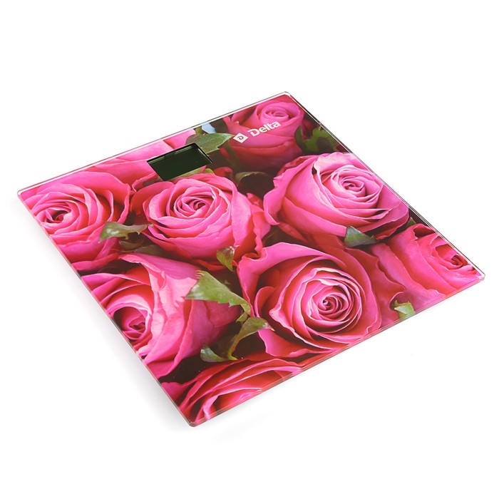 Весы напольные DELTA D-9233, электронные, до 150 кг, "Розовые розы"