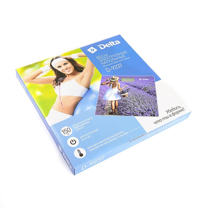 Весы напольные DELTA D-9237, электронные, до 150 кг, "Лаванда"