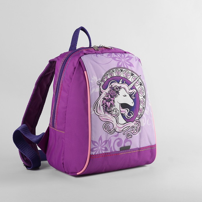 Рюкзак дет 924 20*13*26, 1 отдел на молнии, Единорог на сиреневом