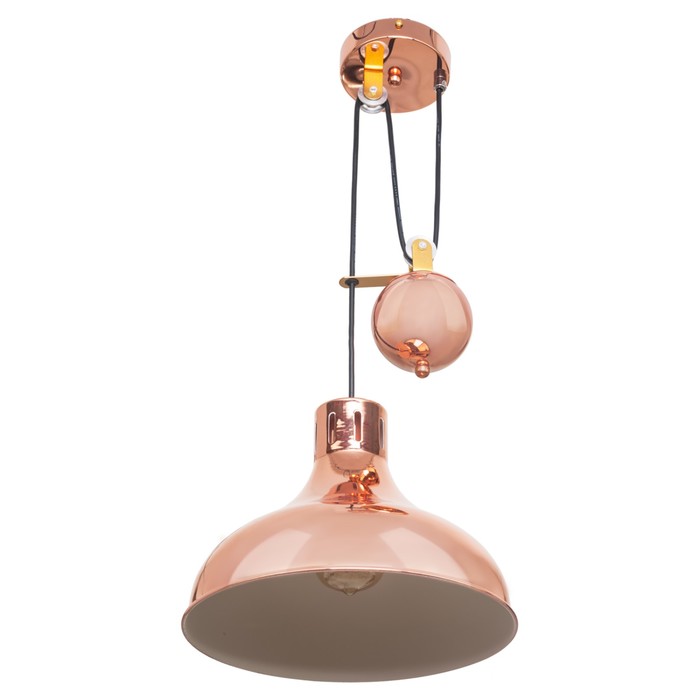 Люстра подвесная  "Лоренза" 1 лампа E27 60W зеркальный розовый 29х29х100 см