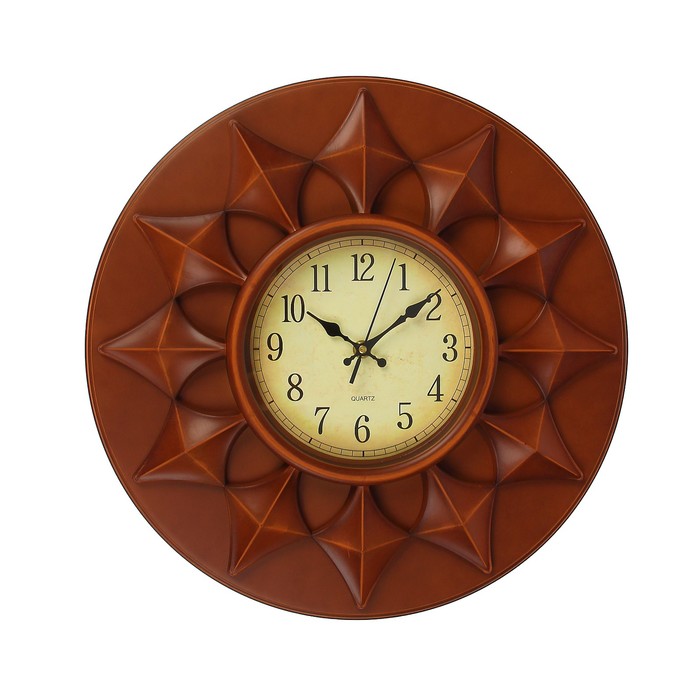 Часы настенные серия Шоколад, круг, ромбики по кругу, d=43см