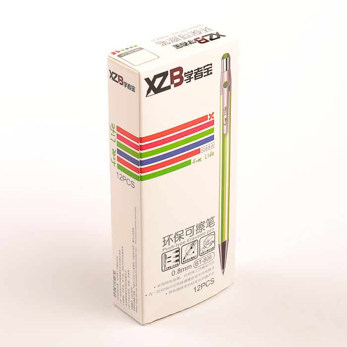 Ручка шариковая ПИШИ-СТИРАЙ 0,8мм автомат стержень синий корпус МИКС Полоски