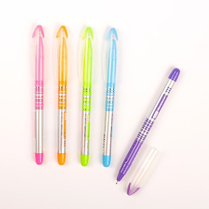 Ручка шариковая 0,7мм стержень синий корпус Тропик МИКС