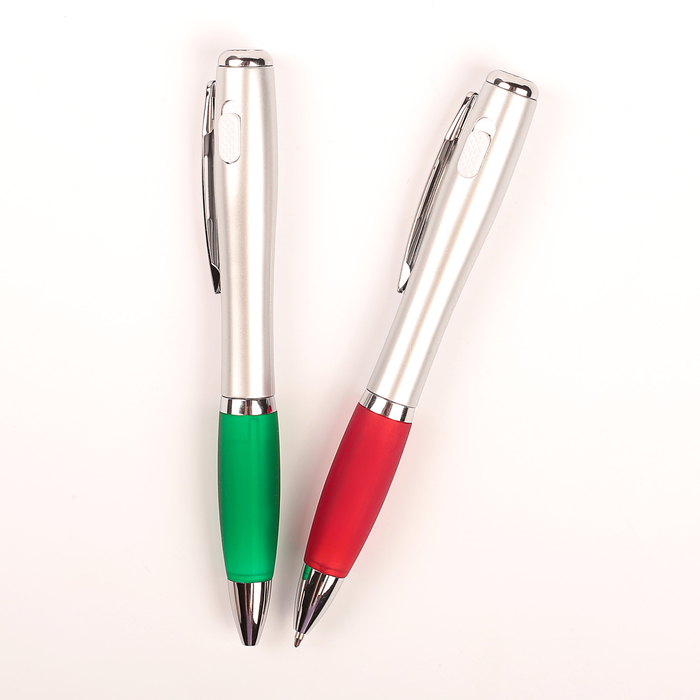 Ручка шариковая-прикол МИКС Фонарик с резиновым держателем