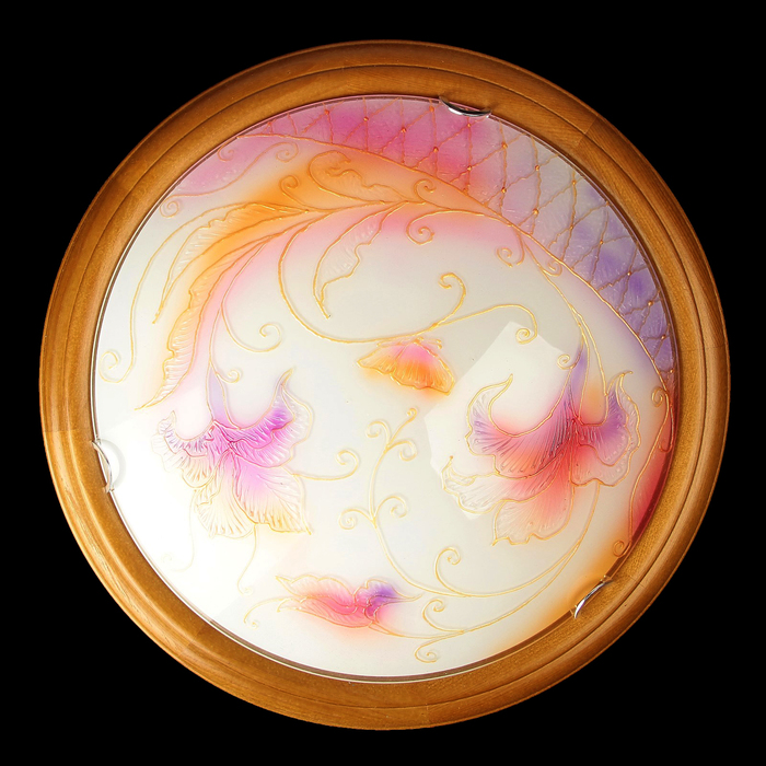 Светильник настенно-потолочный 1900/д "Ирисы" D360 дуб 2x60Вт E27