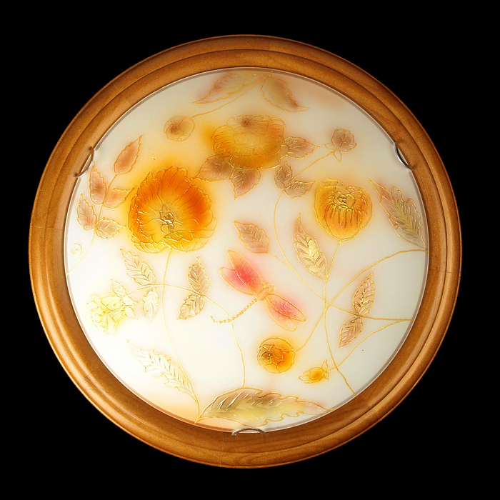 Светильник настенно-потолочный 1903/д "Стрекоза" D360 дуб 2x60Вт E27