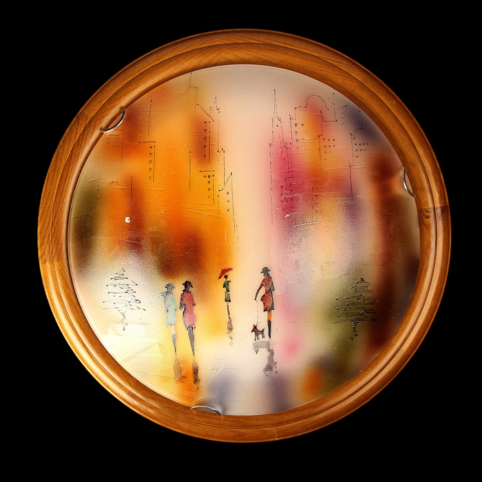 Светильник настенно-потолочный 1909/д "Мегаполис" D360 дуб 2x60Вт E27