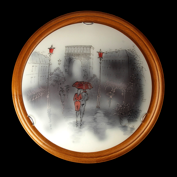 Светильник настенно-потолочный 1910/д "Париж" D360 дуб 2x60Вт E27