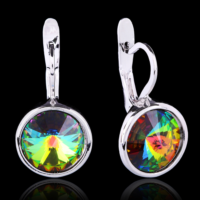 Серьги "Альхена", цвет зелёный в серебре