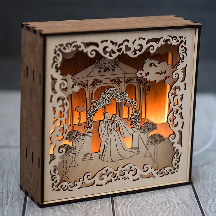 Светильник настольный "Свадьба" 2,8W LED 8x24x24см