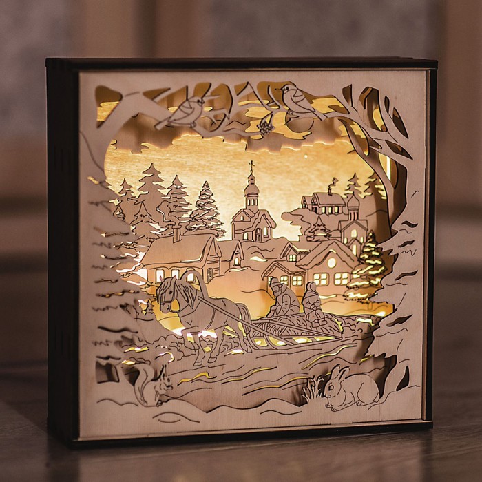 Светильник настольный "Зимний" 2,8W LED 8x24x24см