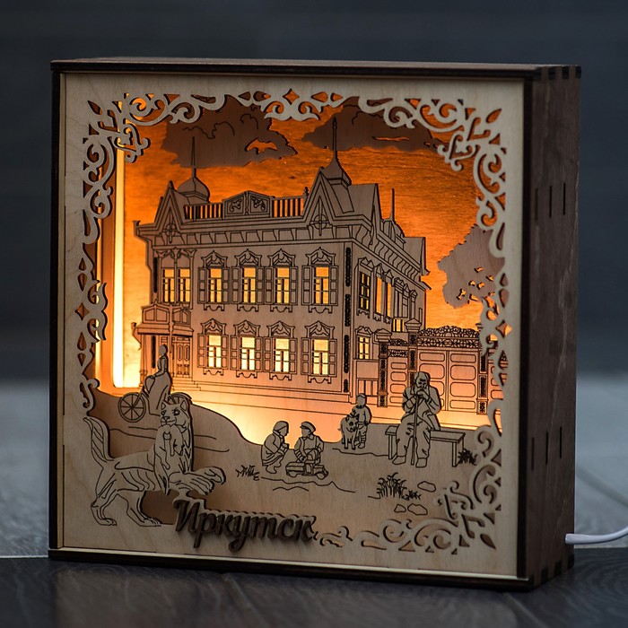 Светильник настольный "Иркутск-Дом европы" 2,8W LED 8x24x24см