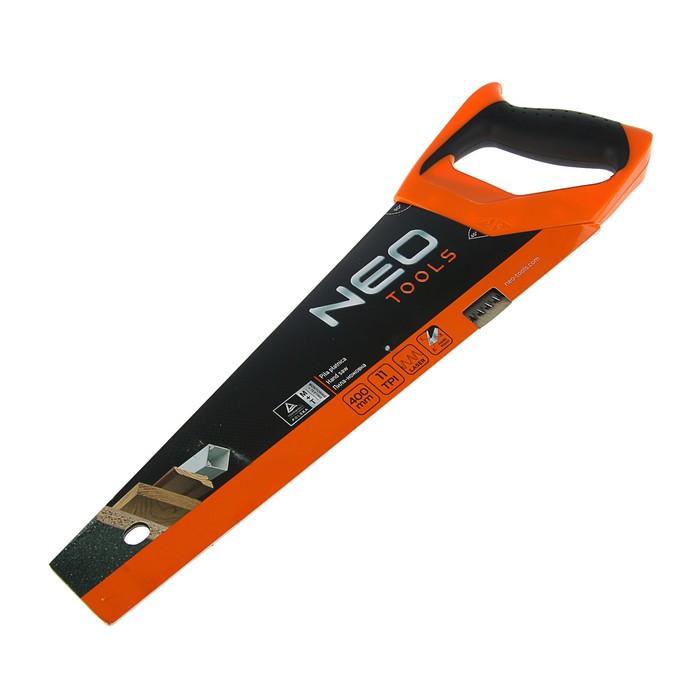 Ножовка по дереву, NEO, 400 мм, 7TPI, 3D лазерная заточка, угольник, эргономичная ручка