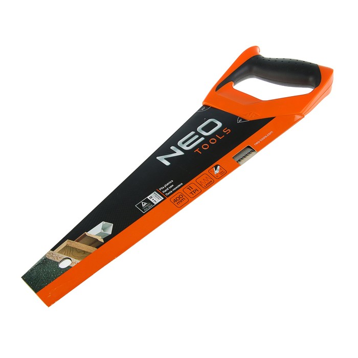 Ножовка по дереву, NEO, 400 мм, 11TPI, 3D лазерная заточка, угольник, эргономичная ручка