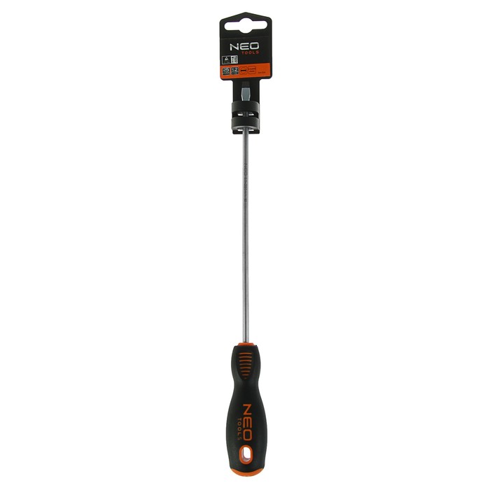 Отвертка шлицевая NEO, SL5.5x200 мм, S2 CrMo, 56HRC, намагниченное жало,трехгранная рукоятка