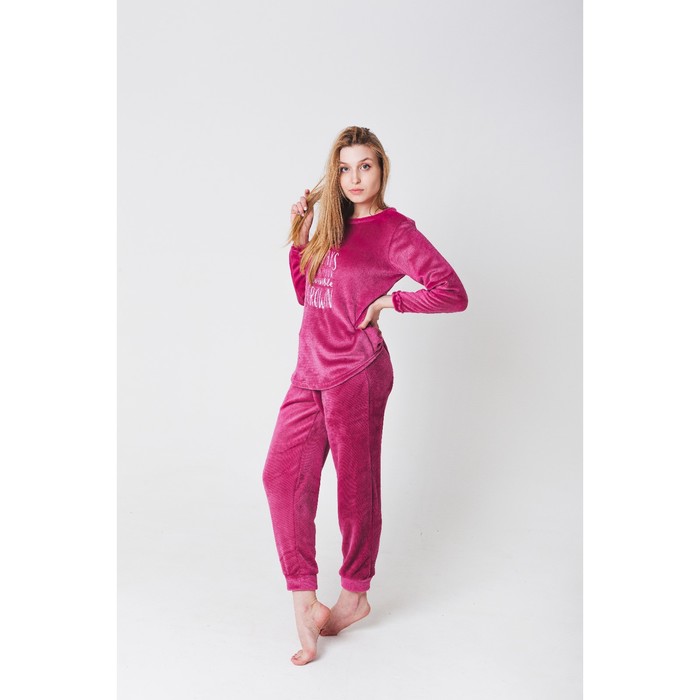 Брюки женские KAFTAN "Princess" бордовые, р-р 42-44, 100% п/э, велсофт