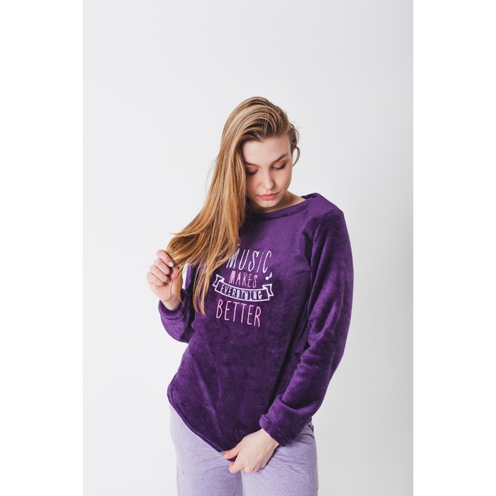 Джемпер женский KAFTAN "Melody" фиолетовый, р-р 46-48, 100% п/э, велсофт