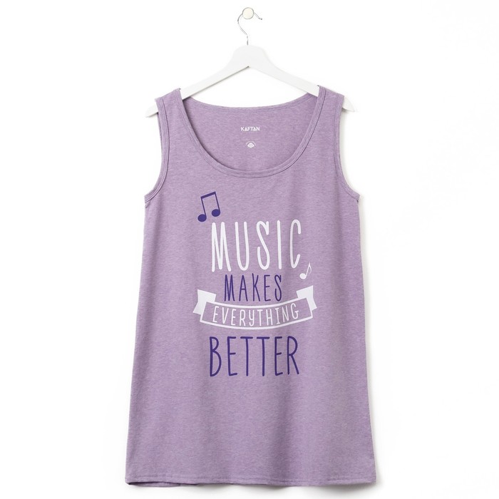 Майка удлинённая женская KAFTAN "Melody" лиловая, р-р 42-44, 100% хлопок