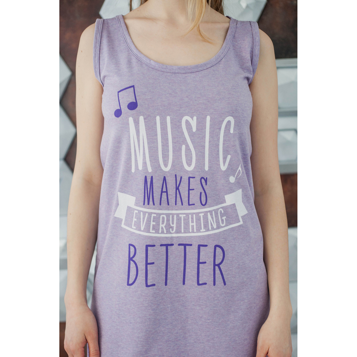 Майка удлинённая женская KAFTAN "Melody" лиловая, р-р 46-48, 100% хлопок