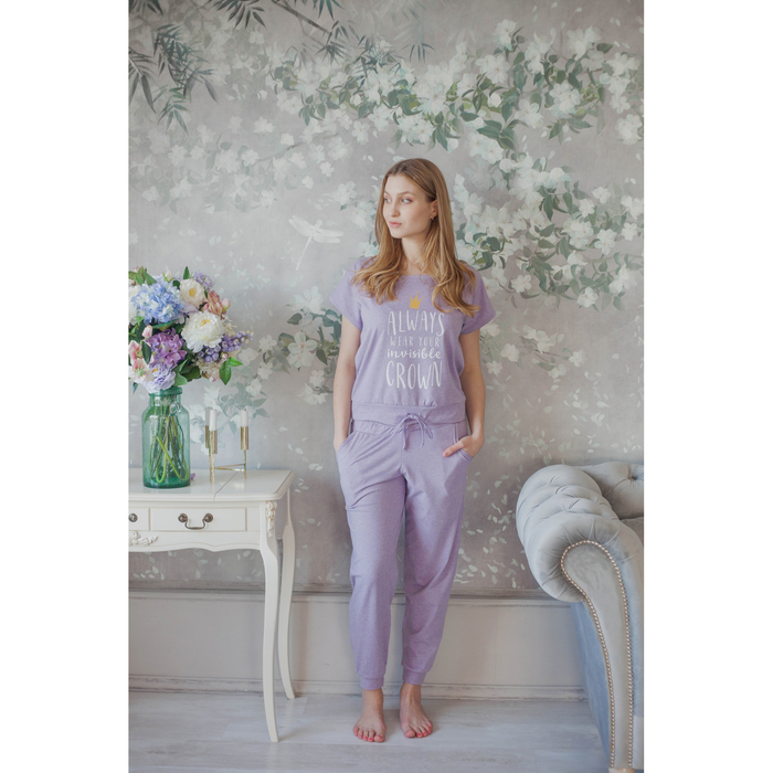 Брюки женские KAFTAN "Melody" лиловые, р-р 42-44, 100% хлопок