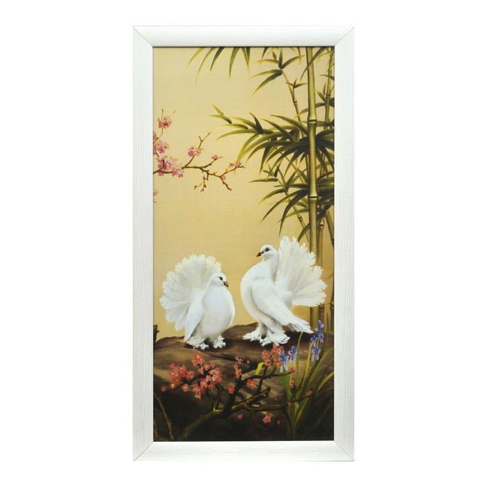 Картина "Голуби" 38х75 см, рамка МДФ