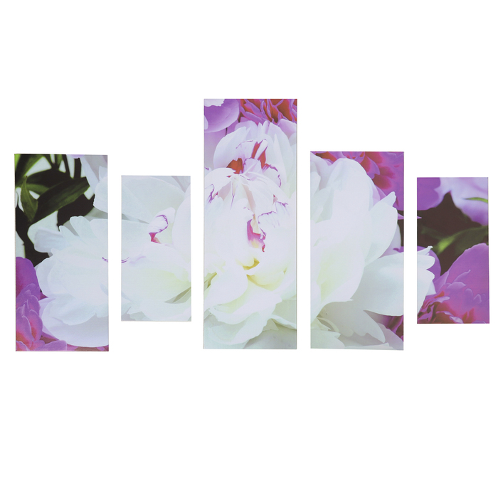 Модульная картина "Крупный цветок" 60*100 см (2-16х35; 2-22х48; 1-22х60)