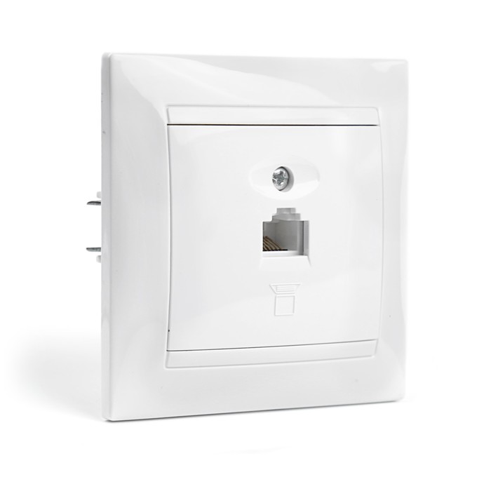 Розетка компьютерная RJ45  белая "Лама" TDM