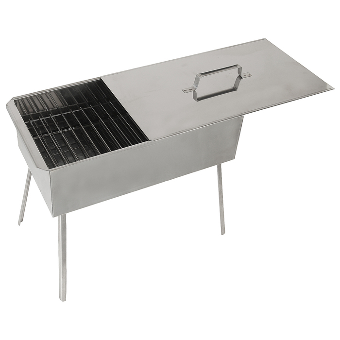 Коптильня двухъярусная на ножках 500х270х175, 0,8 мм, нержавеющая сталь