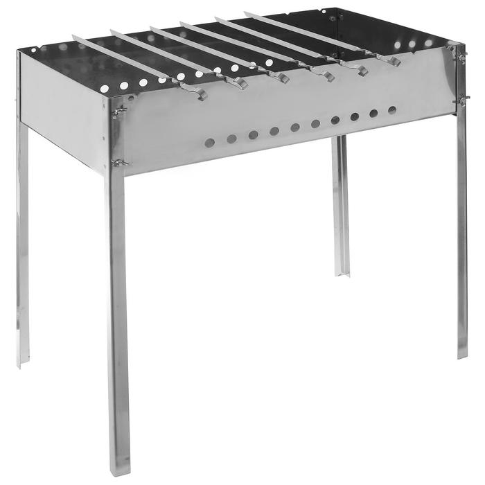 Мангал размер 620х350х620, нержавейка, 6 шампуров, толщина 1,5 мм