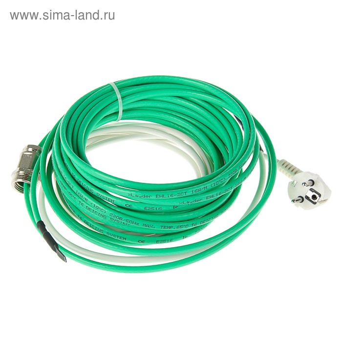 Греющий кабель xLayder Pipe EHL-16CT-10, пищевой, внутрь трубы, 10 м, 16 Вт/пог м