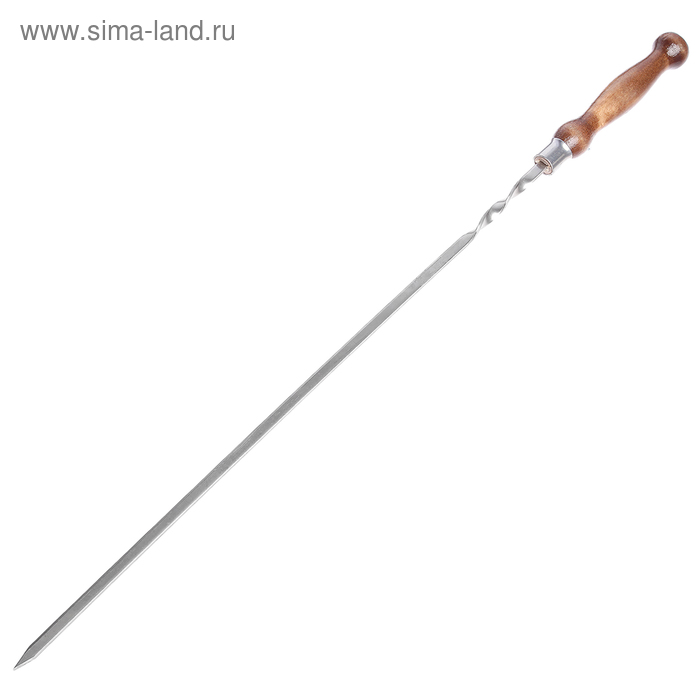 Шампур с деревянной лакированной ручкой, 70х10х3 см рыхлитель truper 15036 3 зуба с деревянной лакированной ручкой