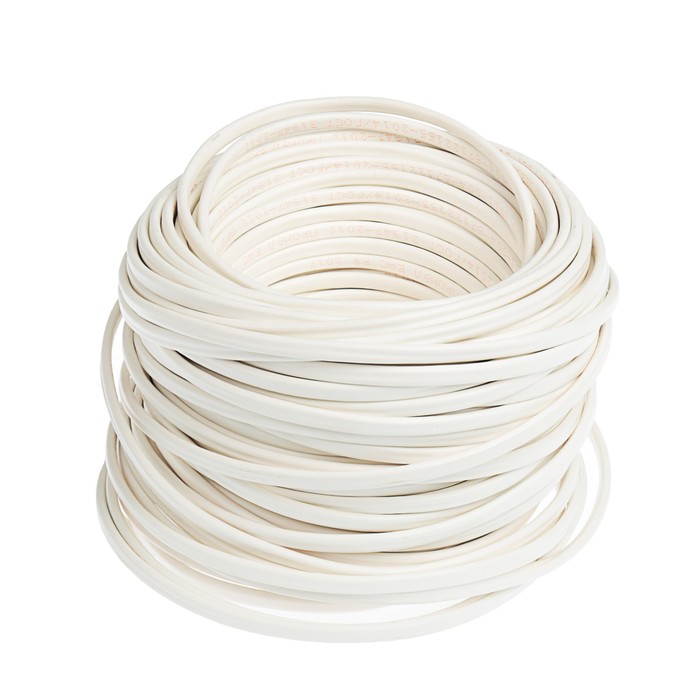 Провод "ПромЭл", ПуГВВ-П, 2 х 2.5 мм2, плоский, 50 м, белый