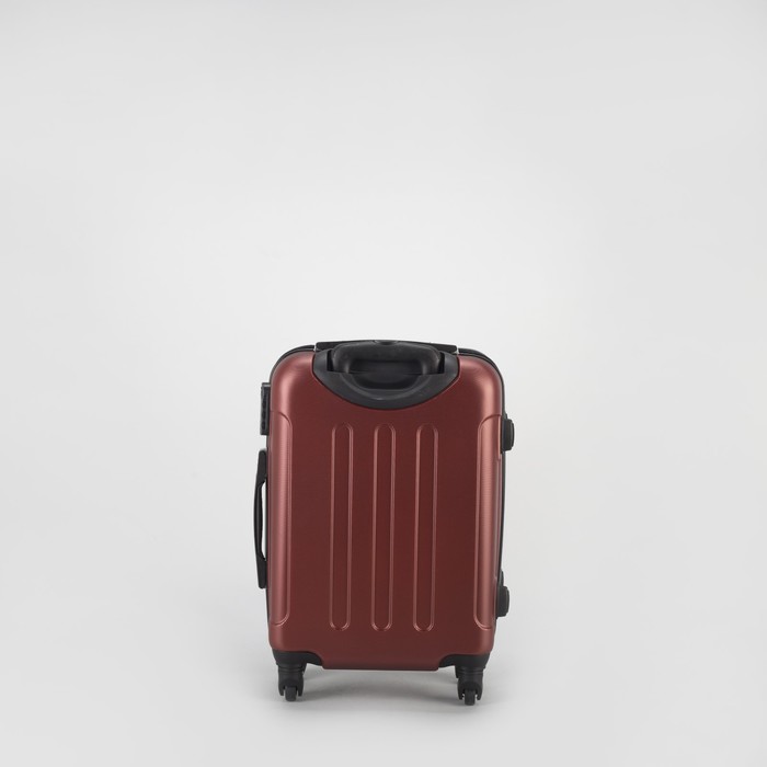 Чемодан малый на молнии 20", 1 отдел, 4 колеса, кодовый замок, цвет бордовый