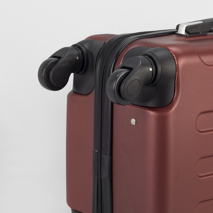 Чемодан малый на молнии 20", 1 отдел, 4 колеса, кодовый замок, цвет бордовый