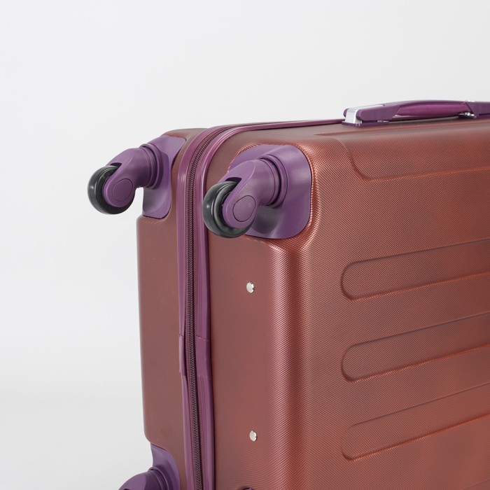 Чемодан средний на молнии 24", 1 отдел, 4 колеса, кодовый замок, цвет бордовый