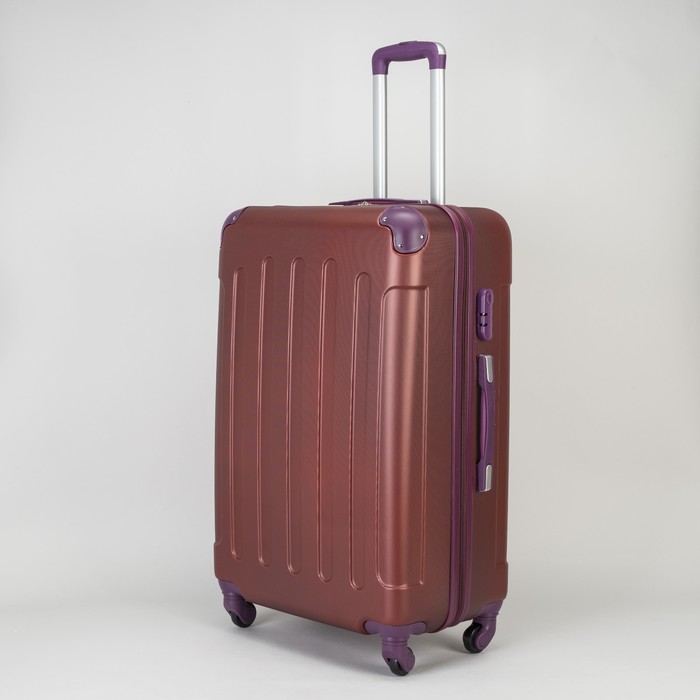 Чемодан большой на молнии 28", 1 отдел, 4 колеса, кодовый замок, цвет бордовый