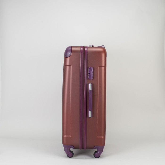 Чемодан большой на молнии 28", 1 отдел, 4 колеса, кодовый замок, цвет бордовый