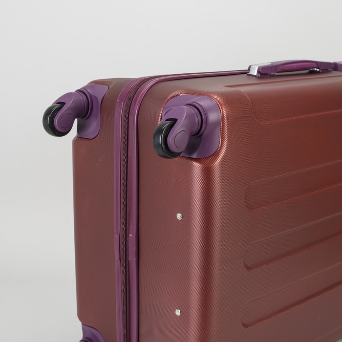 Чемодан большой на молнии 28", 1 отдел, 4 колеса, кодовый замок, цвет бордовый