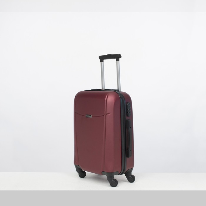 Чемодан малый на молнии 20", 1 отдел, 4 колеса, кодовый замок, цвет красный