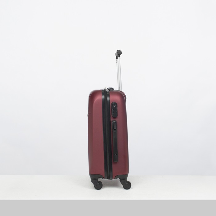 Чемодан малый на молнии 20", 1 отдел, 4 колеса, кодовый замок, цвет красный