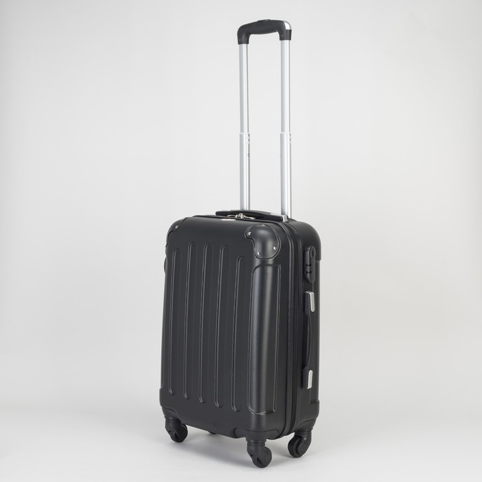 Чемодан малый "Гравитация" 20", отдел на молнии, 4 колеса, кодовый замок, цвет чёрный