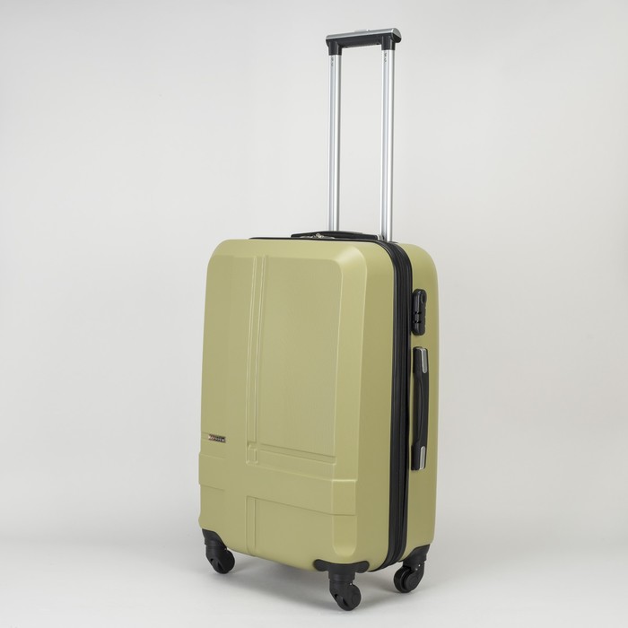 Чемодан средний на молнии 24", 1 отдел, 4 колеса, кодовый замок, цвет оливковый