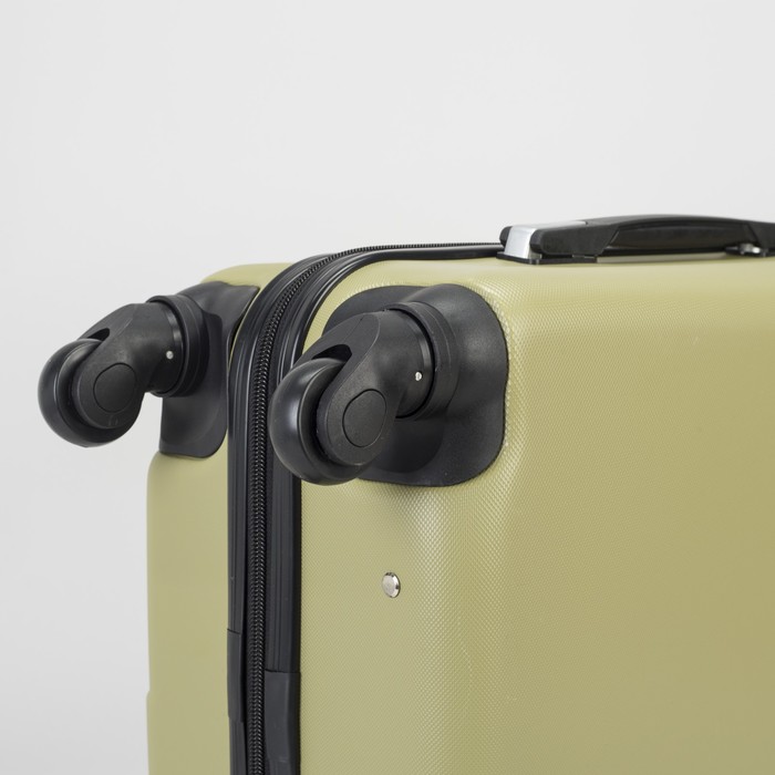 Чемодан малый на молнии 20", 1 отдел, 4 колеса, кодовый замок, цвет оливковый
