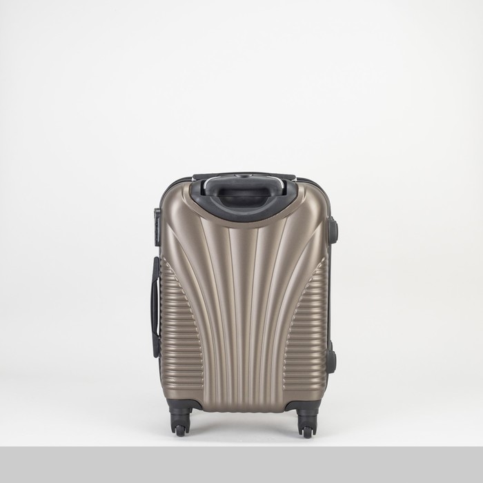 Чемодан малый на молнии 20", 1 отдел, 4 колеса, кодовый замок, цвет коричневый