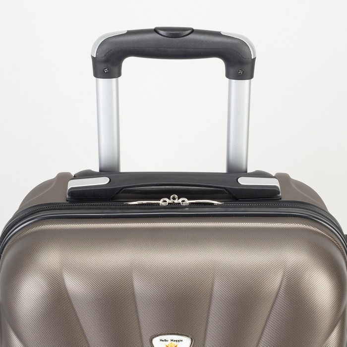 Чемодан малый на молнии 20", 1 отдел, 4 колеса, кодовый замок, цвет коричневый