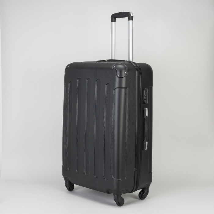 Чемодан большой "Гравитация" 28", отдел на молнии, 4 колеса, кодовый замок, цвет чёрный